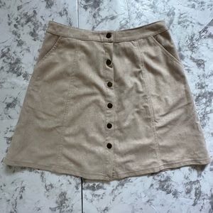 Blue Rain Snap Front Skirt Tan Women’s Size Small